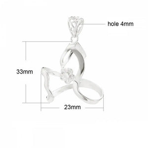 925 Silver Pendant Blank for 23X33mm Cabochons, Jewelry Finding Component