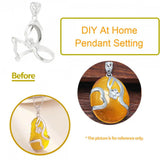 925 Silver Pendant Blank for 23X33mm Cabochons, Jewelry Finding Component