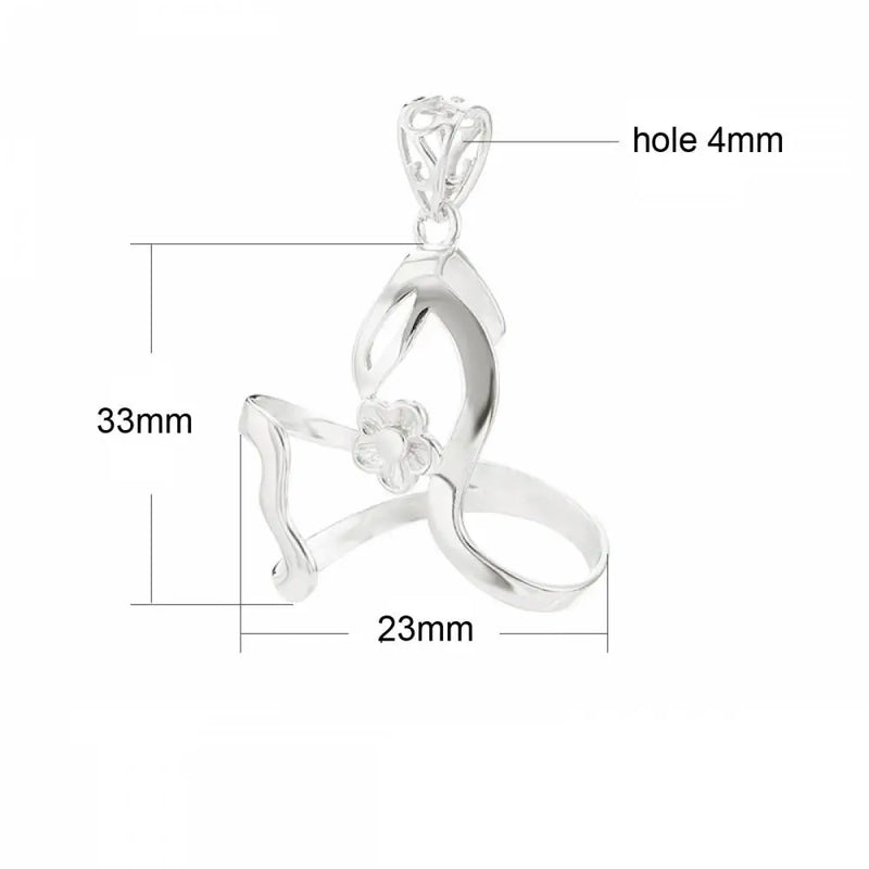925 Silver Pendant Blank for 23X33mm Cabochons, Jewelry Finding Component