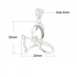 925 Silver Pendant Blank for 23X33mm Cabochons, Jewelry Finding Component