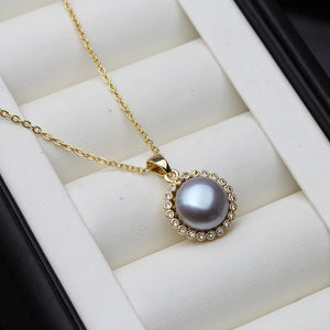 925 Silver Pendant With Pearl, Freshwater Pearl Necklace for Anniversary Gift