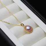 925 Silver Pendant With Pearl, Freshwater Pearl Necklace for Anniversary Gift