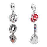 925 Silver Pendants Charms For Women Jewelry Making Firefighter Hero