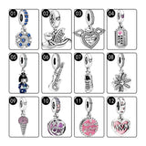 925 Silver Pendants Charms For Women - Heart Angel Wings Guitar Shoes