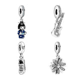 925 Silver Pendants Charms For Women - Heart Angel Wings Guitar Shoes