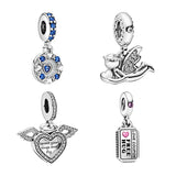 925 Silver Pendants Charms For Women - Heart Angel Wings Guitar Shoes