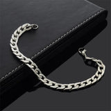 925 Silver Tassel Chain Men's Bracelet Gift Silver Jewelry