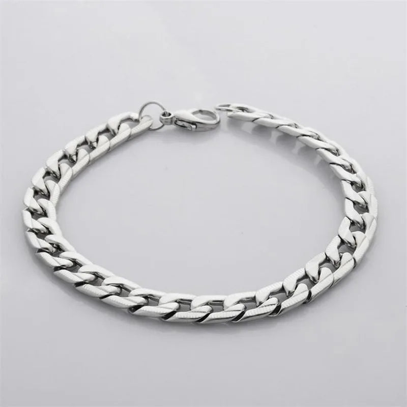 925 Silver Tassel Chain Men's Bracelet Gift Silver Jewelry