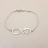 925 Silver Infinity Bracelet with Arabic Personalized Name Goldplated