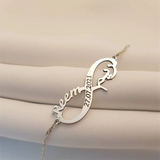 925 Silver Infinity Bracelet with Arabic Personalized Name Goldplated