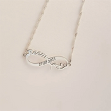 925 Silver Infinity Bracelet with Arabic Personalized Name Goldplated