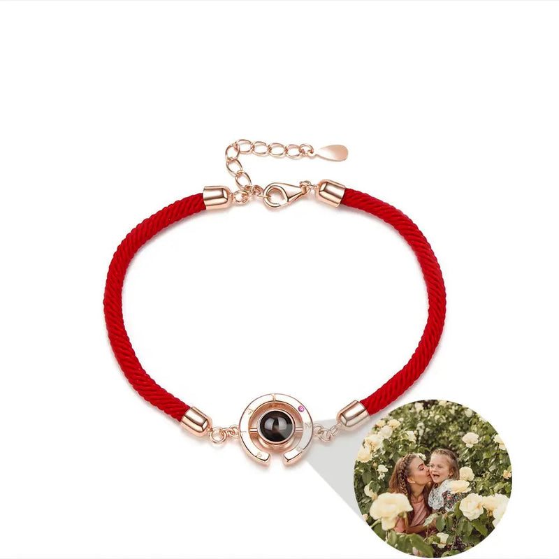 925 Silver Personalized Photo Bracelets Projection Photo Bracelet