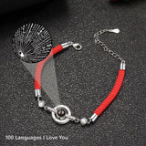 925 Silver Projection Photo Bracelet for Women Mom Couple Mother's Jewelry