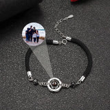 925 Silver Projection Photo Bracelet for Women Mom Couple Mother's Jewelry