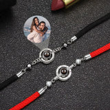 925 Silver Projection Photo Bracelet for Women Mom Couple Mother's Jewelry
