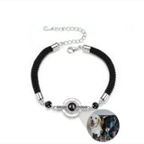 925 Silver Projection Photo Bracelet for Women Mom Couple Mother's Jewelry
