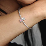 925 Silver Pink Daisy Flower Clip Charm Beads for Bracelet Jewelry