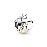 925 Silver Pink Heart Caterpillar Beads Family Tree Charms Fit Bracelet