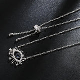 925 Silver Plated Zircon Eye Necklace for Women Adjustable Size