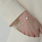 925 Silver Plated Glossy Love Bracelet for Women