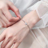 925 Silver Plated Glossy Love Bracelet for Women