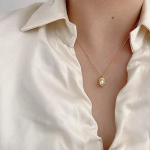 925 Silver Plated Pearl Peanut Chain Necklace for Women