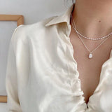 925 Silver Plated Pearl Peanut Chain Necklace for Women