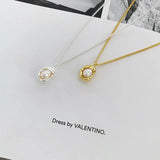 925 Silver Plated Pearl Peanut Chain Necklace for Women