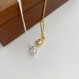 925 Silver Plated Pearl Peanut Chain Necklace for Women