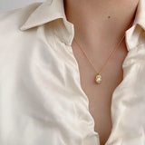 925 Silver Plated Pearl Peanut Chain Necklace for Women