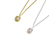 925 Silver Plated Pearl Peanut Chain Necklace for Women