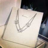925 Silver Star Crystal Zircon Necklace - 18"