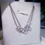 925 Silver Star Crystal Zircon Necklace - 18"