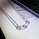 925 Silver Star Crystal Zircon Necklace - 18"