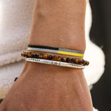 925 Silver Open Cuff & Tiger Eye Bracelet Set
