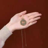 925 Silver Plated Hetian Jade Safety Buckle Pendant