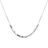 925 Silver Square Necklace Small Pearl Clavicle Chain