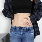 925 Silver Plum Blossom Belly Button Ring Navel Piercing Flower Women Jewelry