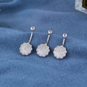 925 Silver Plum Blossom Belly Button Ring Navel Piercing Flower Women Jewelry