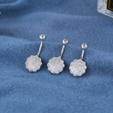 925 Silver Plum Blossom Belly Button Ring Navel Piercing Flower Women Jewelry