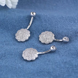 925 Silver Plum Blossom Belly Button Ring Navel Piercing Flower Women Jewelry