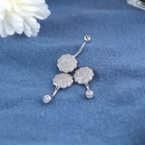 925 Silver Plum Blossom Belly Button Ring Navel Piercing Flower Women Jewelry