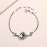 925 Silver Projection Photo Heart Bracelets Couples Memorial Jewelry