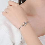 925 Silver Projection Photo Heart Bracelets Couples Memorial Jewelry