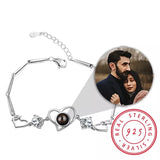 925 Silver Photo Heart Bracelet Personalized Love Bracelet