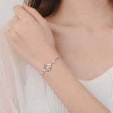 925 Silver Projection Photo Heart Bracelets Hollow Love Bracelet