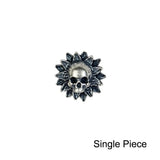 925 Silver Sunflower Skull Ear Studs Punk Earrings