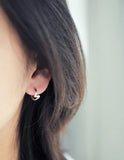 925 Silver Lightning Huggie Earrings Gun Hoop Earring