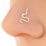 925 Silver Septum Nose Ring Hammered Piercing Faux Jewelry