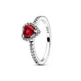 925 Silver Red Zircon Eternity Circle Ring Wedding Gift